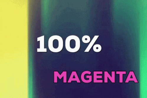 100% Magenta Sign on Purple Background