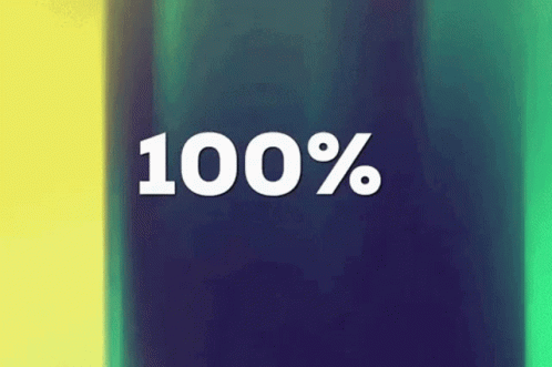 100% on Blue and Green Background