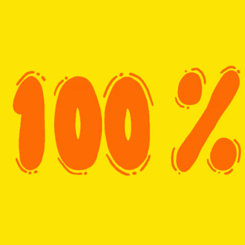 100 Percent Logo Moving GIF