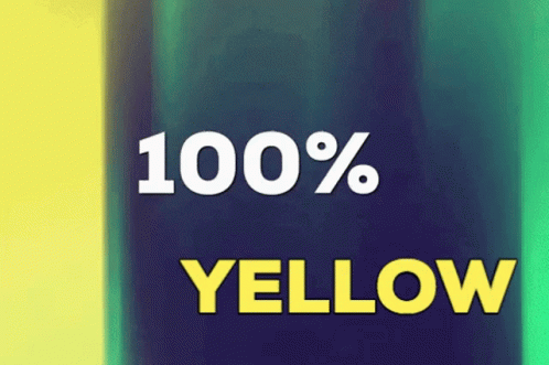 100% Yellow Sign on Blue and Yellow Background