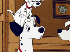 101 Dalmatians Sitting On Head GIF