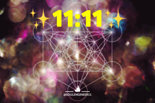11:11 Displayed on Purple Starry Background