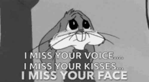 Adorable Crying Bugs Bunny Missing You GIF