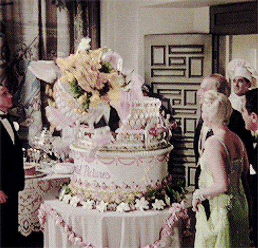 1950s Surprise Cake Girl GIF.