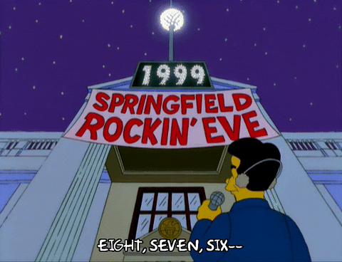 1999 Ball Drop Countdown The Simpsons GIF