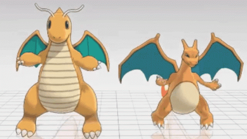 2 Animated Dragonite Dancing Together GIF