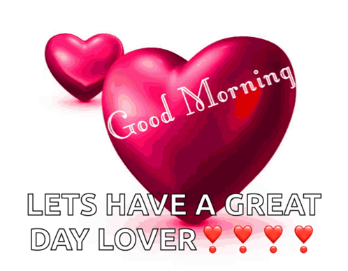 2 Pink Hearts Have A Good Day Love GIF