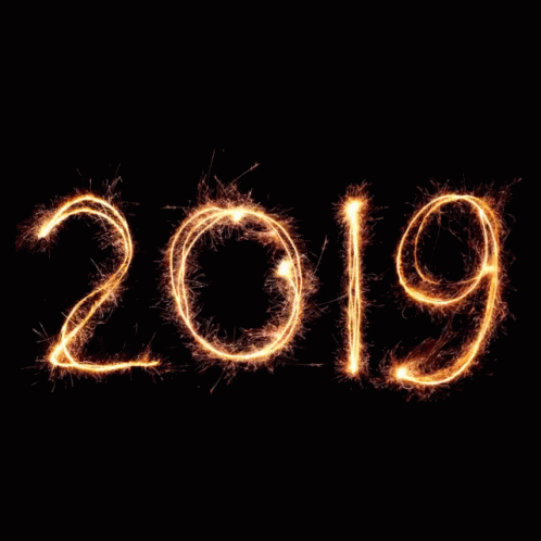 2019 Written In Sparklers GIF