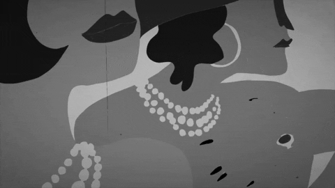 20s Black And White Women Art GIF