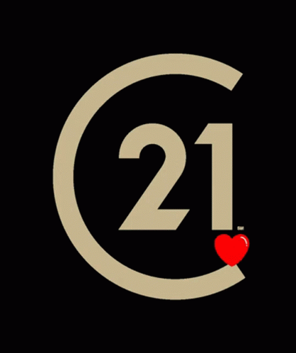 21 Logo With Little Heart Jumping GIF