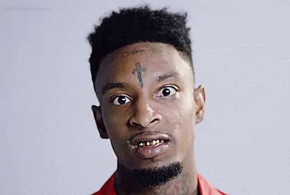 21 Savage Showing His Teeth GIF