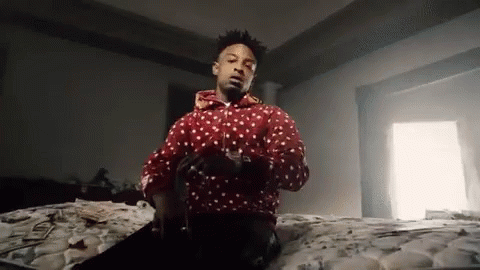 21 Savage Wearing Polka Dot Jacket GIF