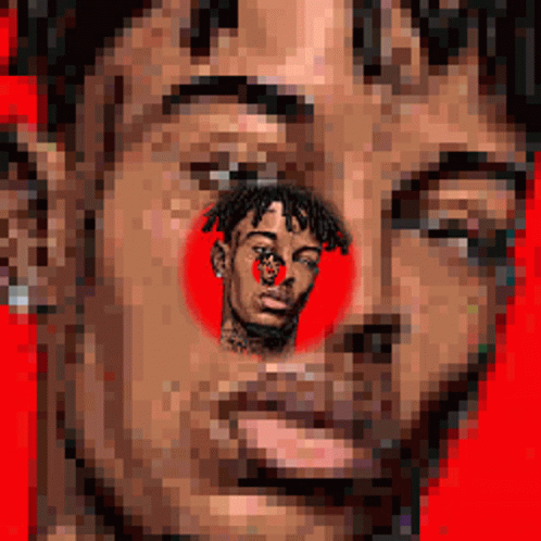 21 Savage Zooming In Art GIF