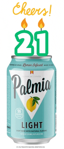 21st Birthday Palmia Light Can Cheers GIF