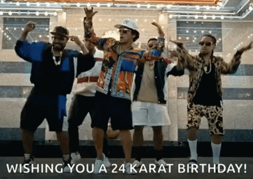24 Karat Bruno Mars Happy Birthday Dancing GIF