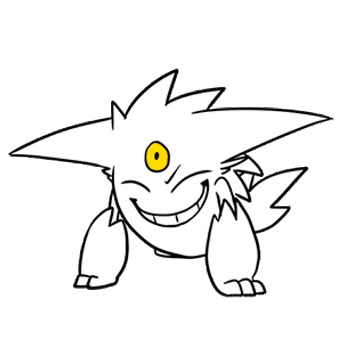 2d Shiny White Gengar Pokemon GIF