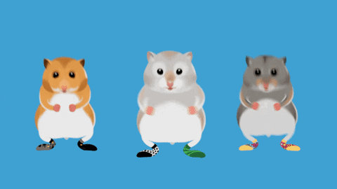 3 Hamster Dance Asynchronously Swaying Body Arms GIF
