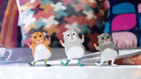 3 Hamster Dance Shakes Body GIF