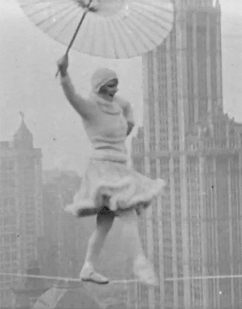 30s tightrope dance NYC GIF