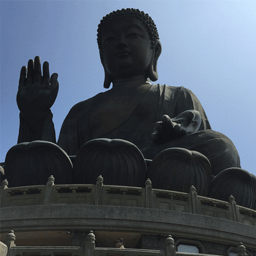 360 Degrees Angle Of Great Buddha Statue GIF