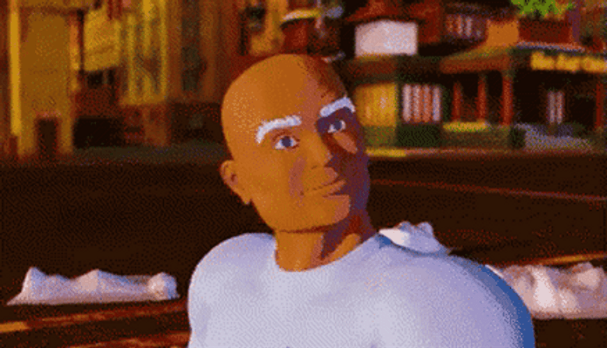 3d Animation Mr Clean Holding Head GIF