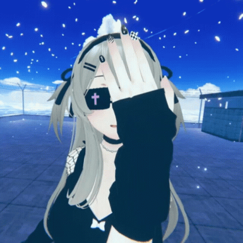 3D Anime Girl with Cross on Ring Finger