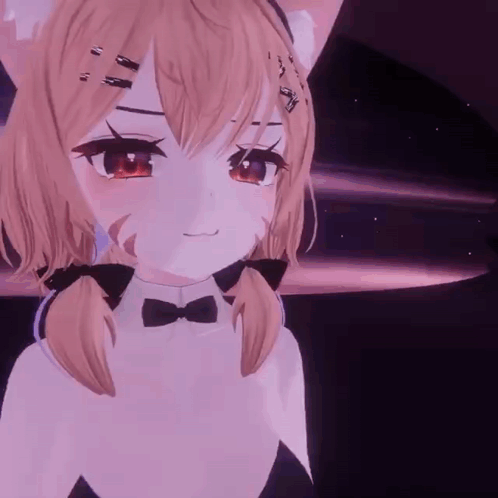 3D Anime Girl With Red Eyes