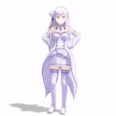 3D Girl In Purple Dress Running GIF
