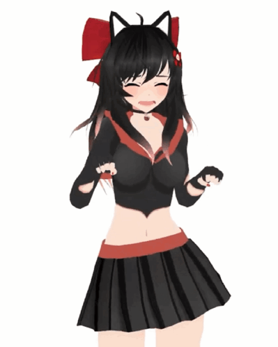 3D Girl With Cat Ears GIF