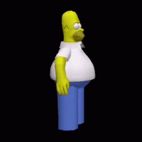 3D Homer Simpson Yellow Head Blue Pants GIF