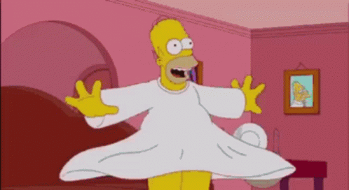 3D Homer Simpson Yellow Head Blue Pants GIF