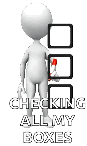3D Man Checking Boxes with Red Checkmark