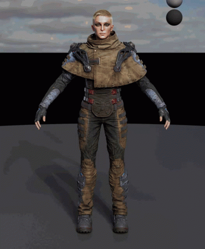 3D Man in Cape and Gloves