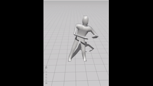 3D Model Person Dancing on Grid