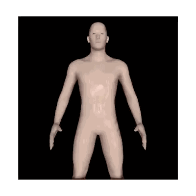 3D Naked Man with Outstretched Arms