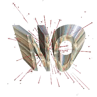 3D No Word Surrounded by Red Lines