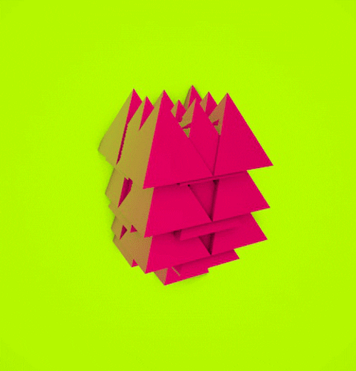 3d Pink Geometry Triangle Art GIF