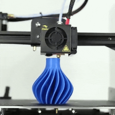 3d Printing Blue Illusion Vase GIF