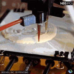 3d Printing Pizza On A Oven 3d Machine GIF