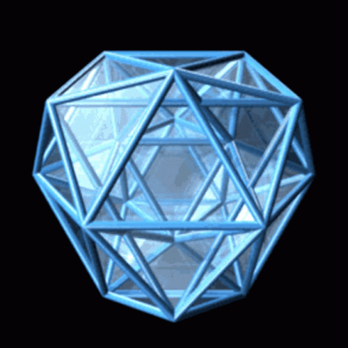 3D Revolving Crystal Glass Tesseract GIF
