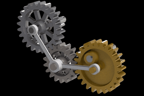 3d Rotating Gear GIF