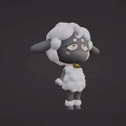 3D Sheep Wearing Collar With Letter G