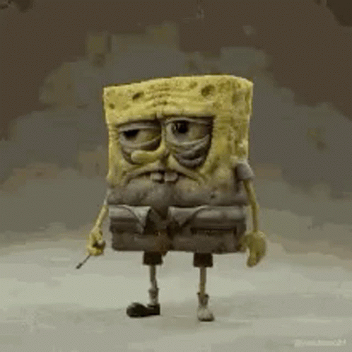 3D SpongeBob SquarePants with Beard Holding Sword
