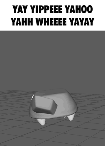 3D Turtle Saying Yay Yippeee Yahoo