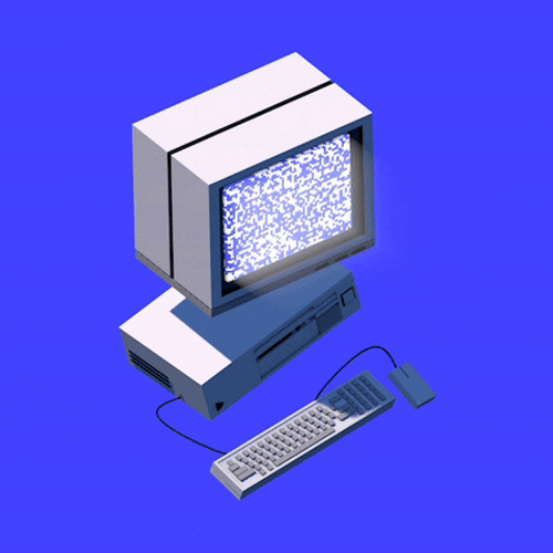 3d Vintage Computer Animation GIF