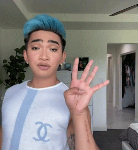 4 Gay And His Blue Hair GIF