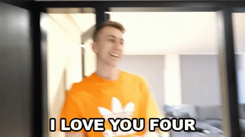 I Love You 4 Man In Orange Tee GIF