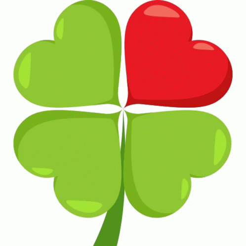 4 Leaf Clover Red Heart GIF