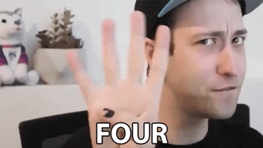 4 Man Showing His Hands With Violet Nail GIF