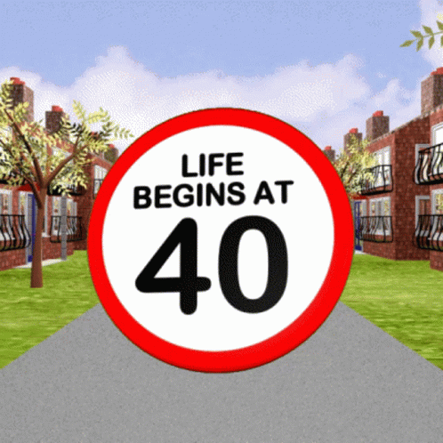 40th Birthday Life Begins At 40 Sign GIF